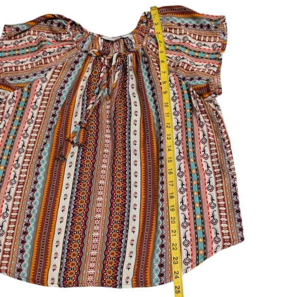 Liverpool LA Petal Sleeve Top Woven - Vibrant Festival Boho Chic Size S - Picture 9 of 10
